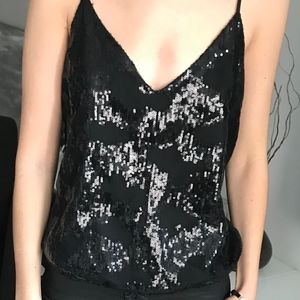 Black Sequin Cami- Lavender Brown